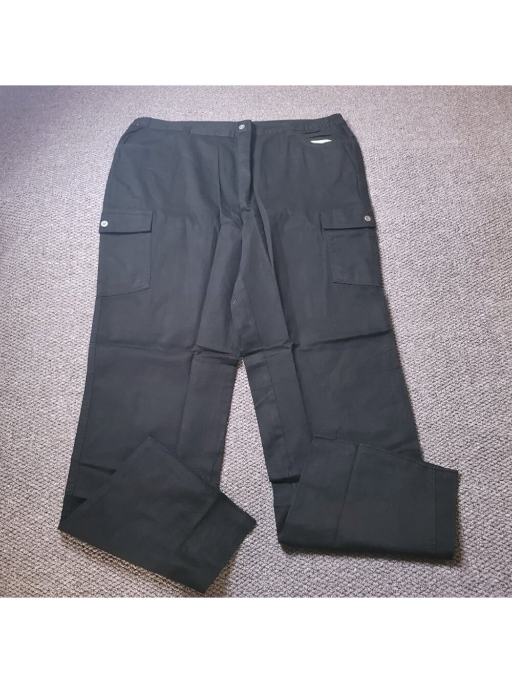 Boulder Creek Cargo Pants Mens 46 x38 Big Tall Black Chino Khaki Cotton LL y2K